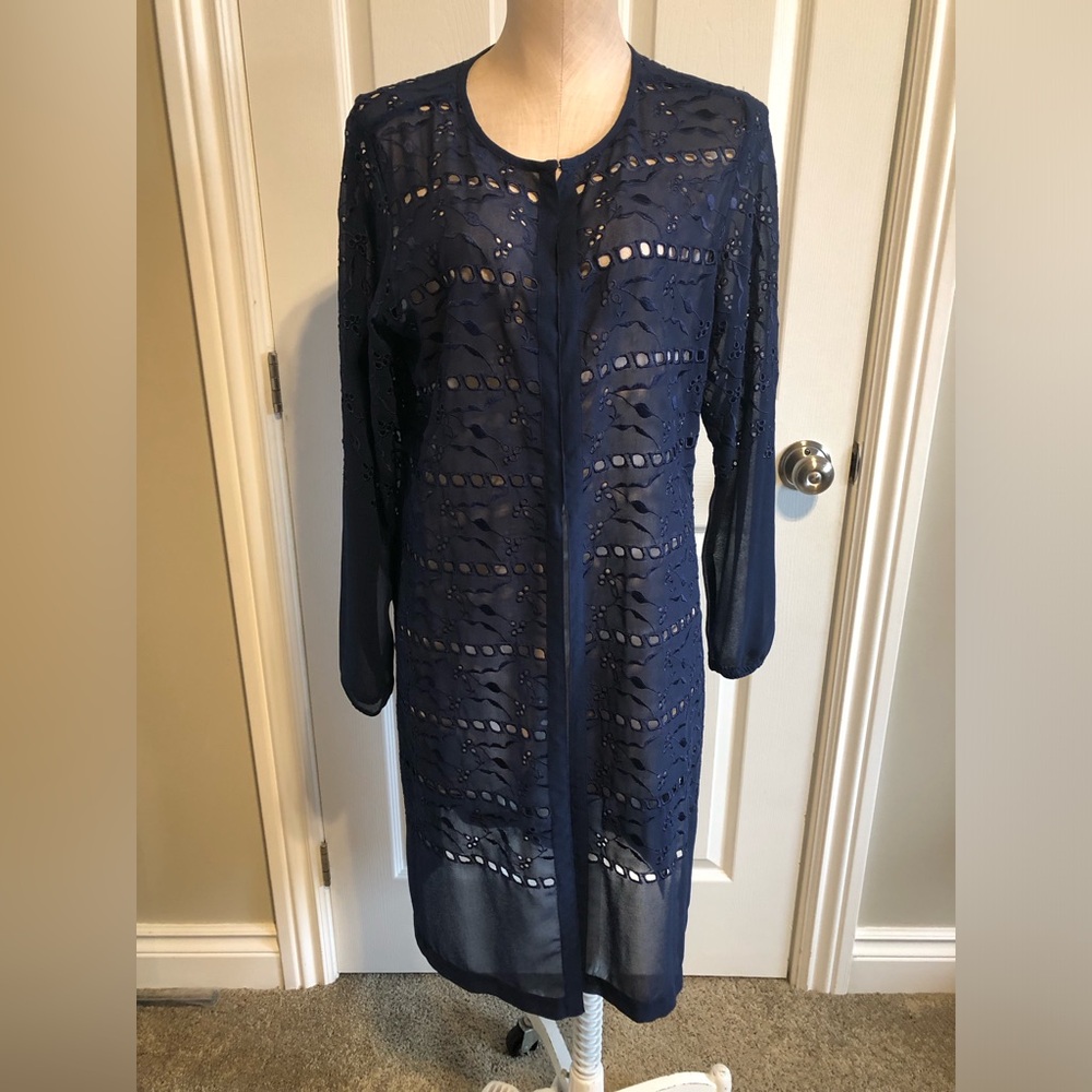 Chico’s long sleeved duster blue - size 1